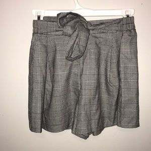 Forever 21 High Waisted Plaid Bow Tie Shorts